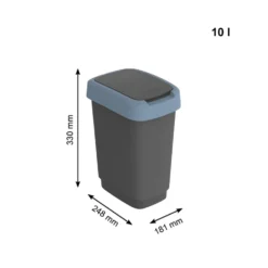 Pattumiera per raccolta differenziata con coperchio basculante Twist Blu 10 Litri