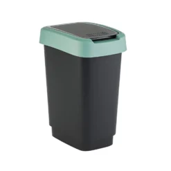 Pattumiera per raccolta differenziata con coperchio basculante Twist Verde 10 Litri