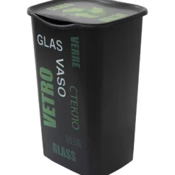 Pattumiera Recycling Vetro 50 Litri Nero