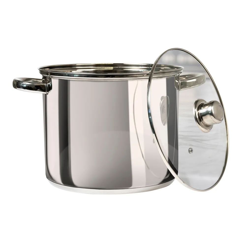 Pentola in acciaio inox con coperchio in vetro Linea Matilde diametro 24 cm
