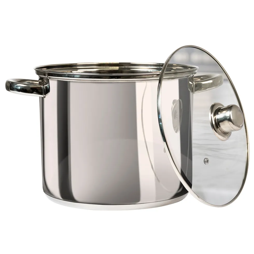 Pentola in acciaio inox con coperchio in vetro Linea Matilde diametro 30 cm