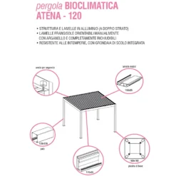 Pergola Bioclimatica Atena 120 Effetto Legno 3x4