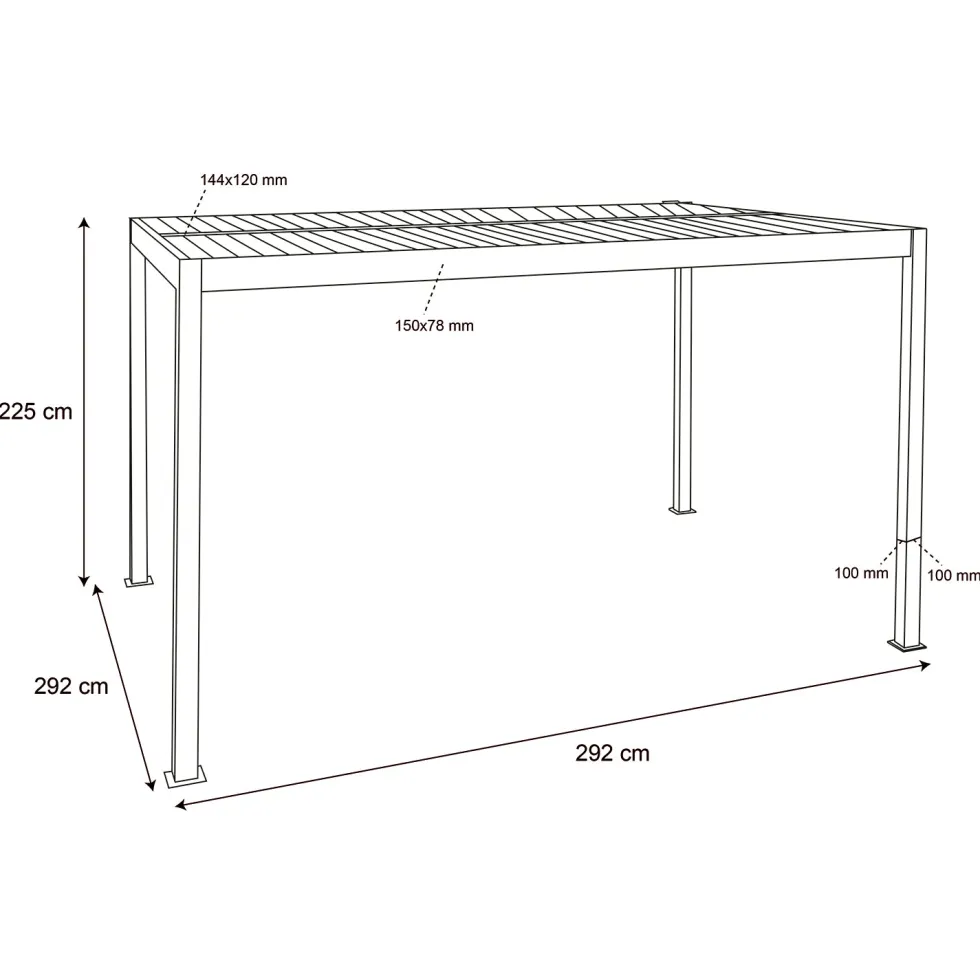 Pergola Bioclimatica in Alluminio Bianca 3x3 metri