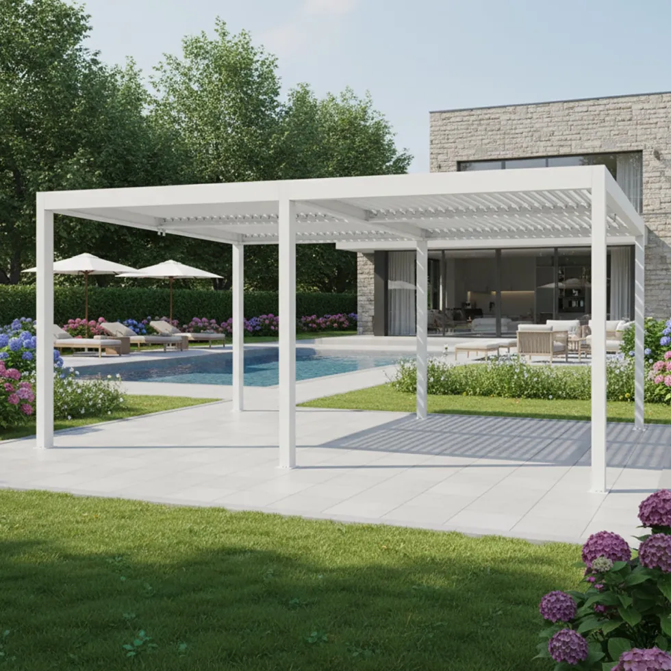 Pergola Bioclimatica in Alluminio Bianca 3x6 metri