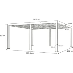 Pergola Bioclimatica in Alluminio Grigio Scuro 3x6 metri