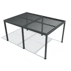 Pergola Bioclimatica in Alluminio Grigio Scuro 3x6 metri