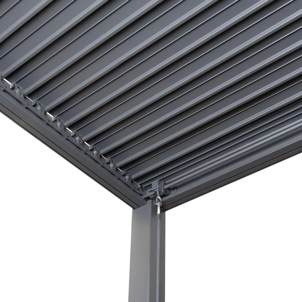 Pergola Bioclimatica in Alluminio Grigio Scuro 4x4 metri