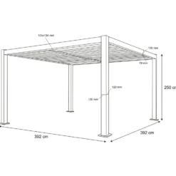 Pergola Bioclimatica in Alluminio Grigio Scuro 4x4 metri
