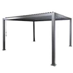 Pergola Bioclimatica in Alluminio Grigio Scuro 4x4 metri