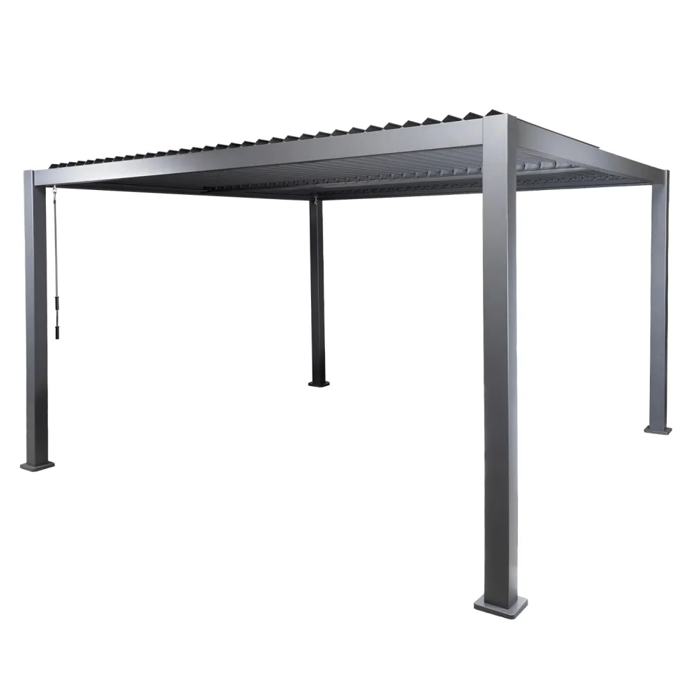 Pergola Bioclimatica in Alluminio Grigio Scuro 4x4 metri