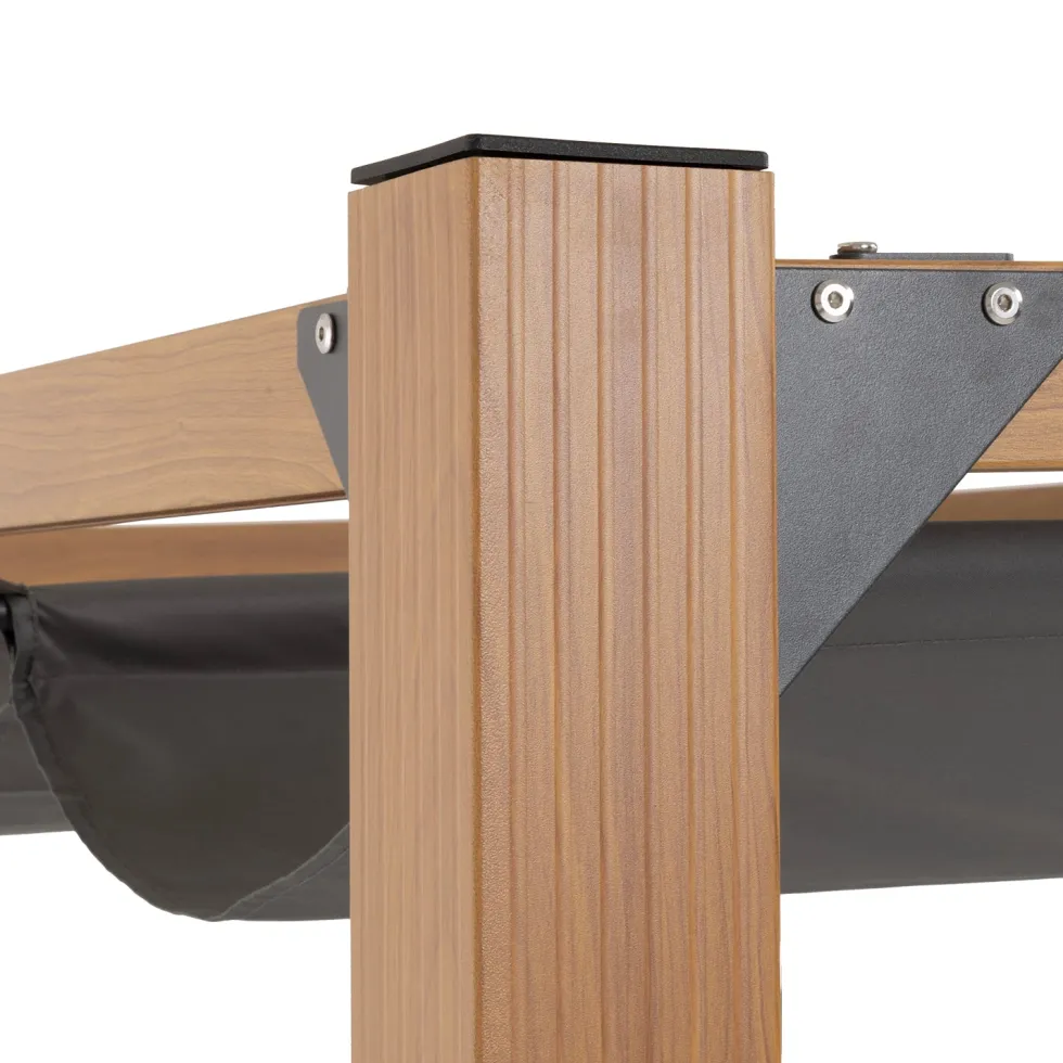 Pergola da Giardino con Telo Retrattile Antracite 3x3 metri