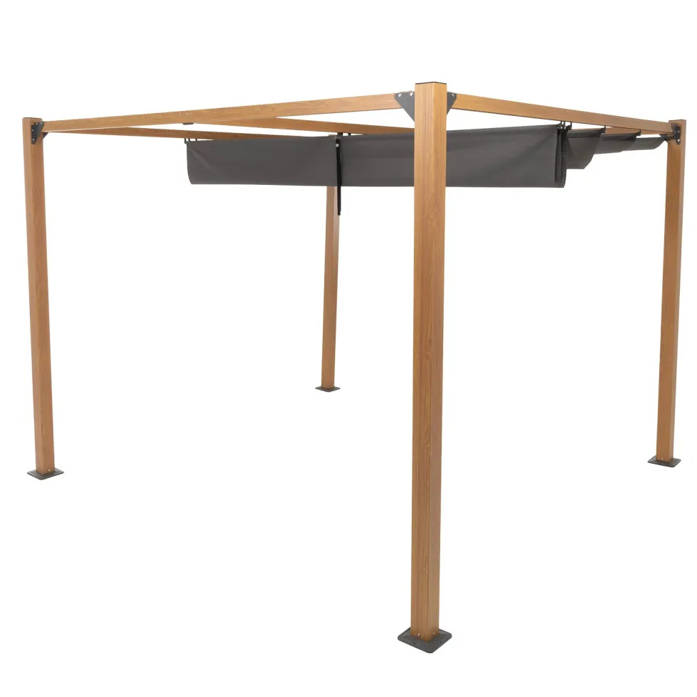 Pergola da Giardino con Telo Retrattile Antracite 3x3 metri