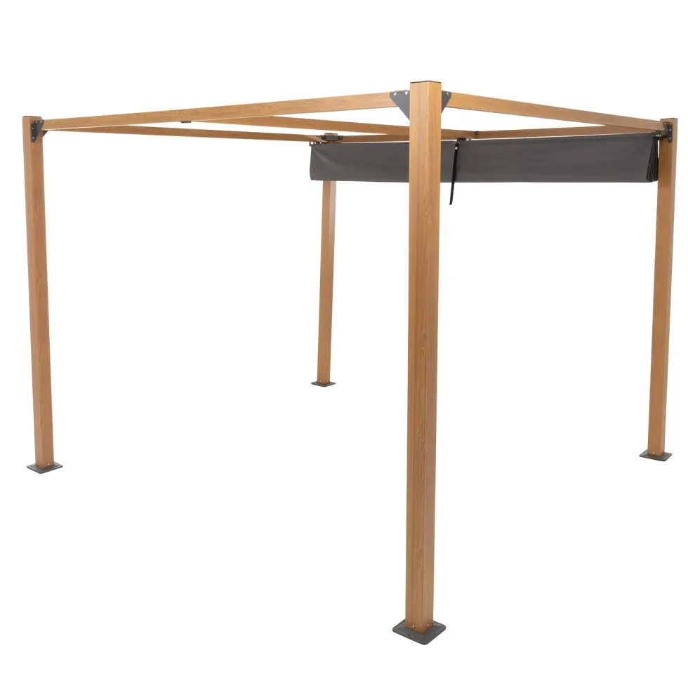 Pergola da Giardino con Telo Retrattile Antracite 3x3 metri