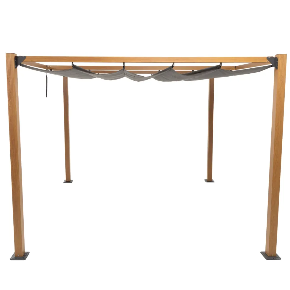 Pergola da Giardino con Telo Retrattile Antracite 3x3 metri