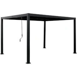 Pergola in Alluminio Sirio con Alette Regolabili Grigia 3x4