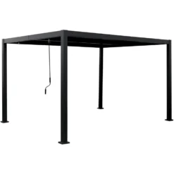 Pergola in Alluminio Sirio con Alette Regolabili Grigia 3x4