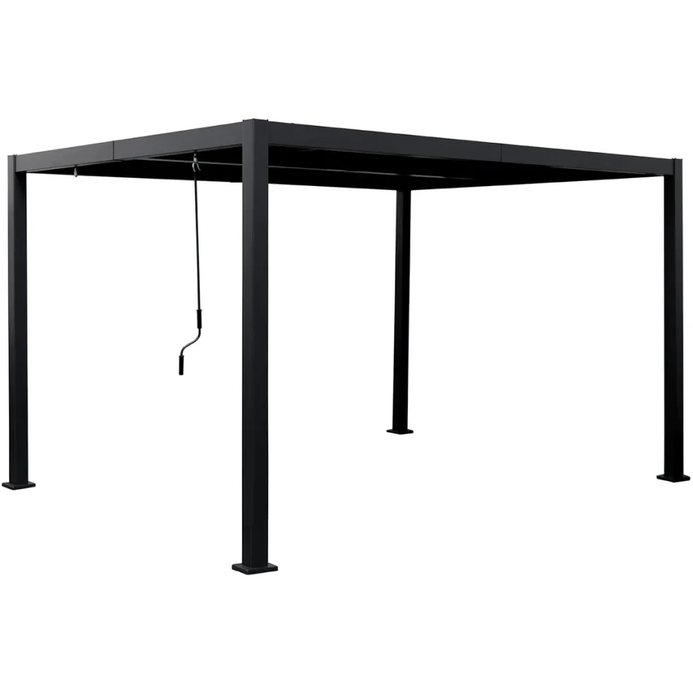 Pergola in Alluminio Sirio con Alette Regolabili Grigia 3x4