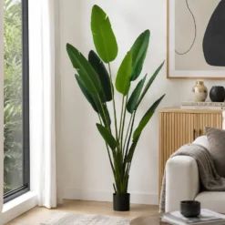 Pianta artificiale Banano in vaso h235 cm