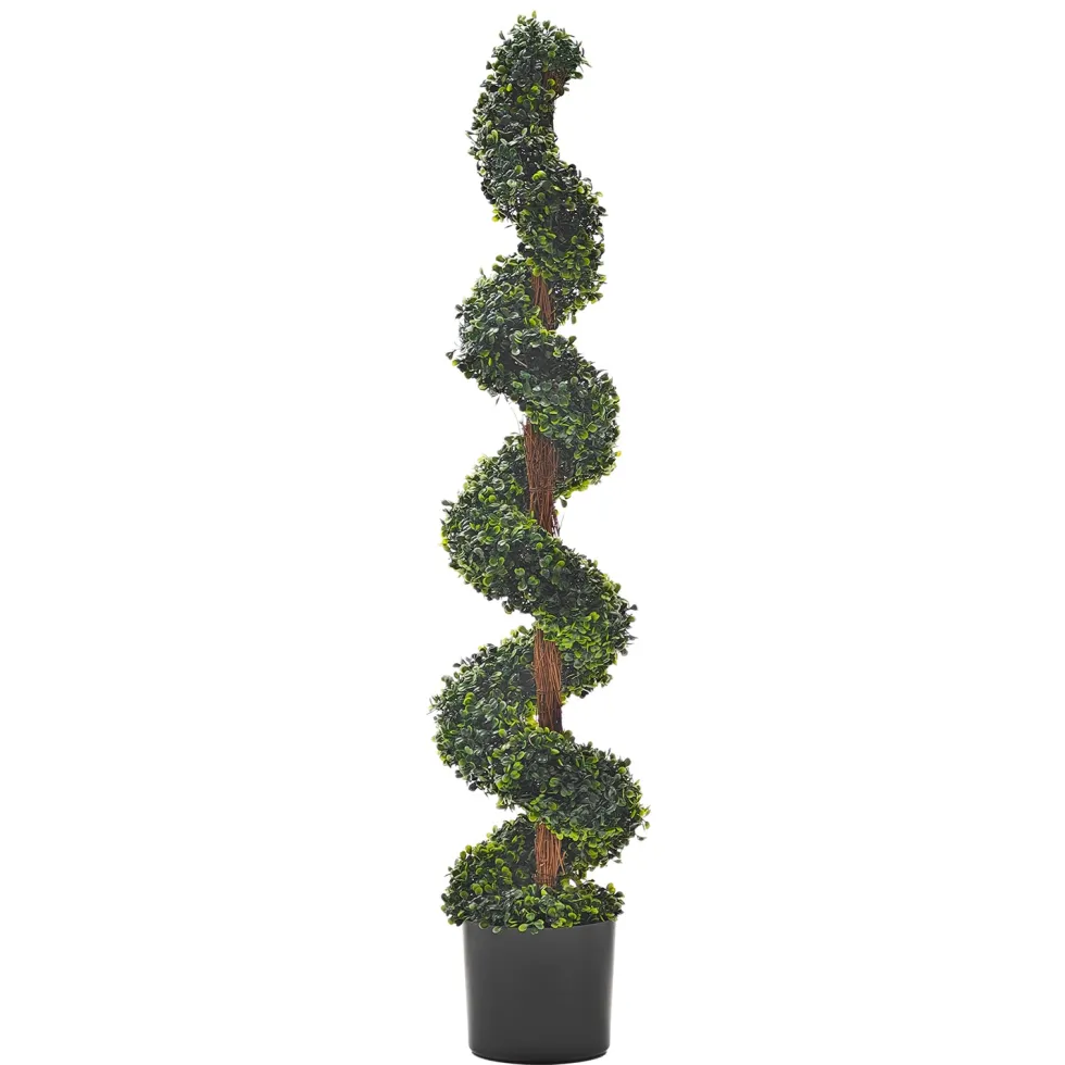 Pianta artificiale Bosso a spirale in vaso h110 cm