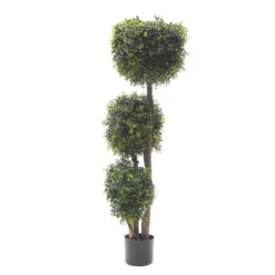 Pianta Artificiale Bosso Tripla Sfera in vaso