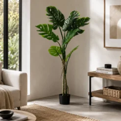 Pianta artificiale Monstera deliciosa in vaso h130 cm
