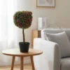 Pianta Artificiale Topiary con Rose in vaso