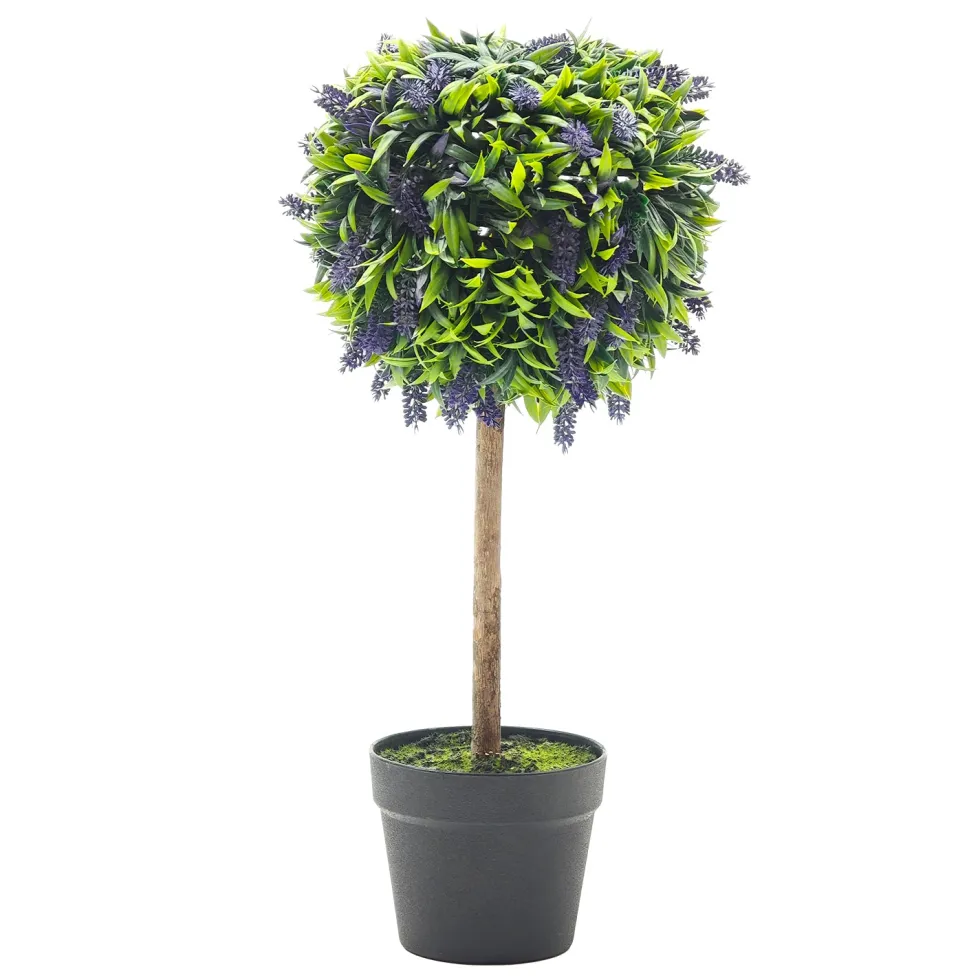 Pianta Artificiale Topiary Lavanda in vaso
