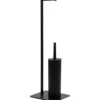 Piantana portascopino e portarotolo in acciaio inox Nero