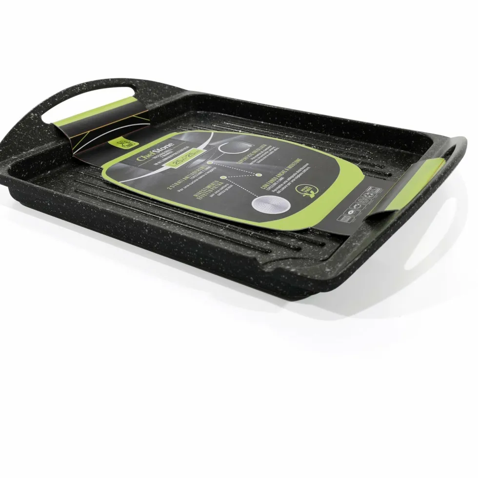 Piastra Grill con 2 manici e fondo a induzione Linea ChefStone 25x25 cm