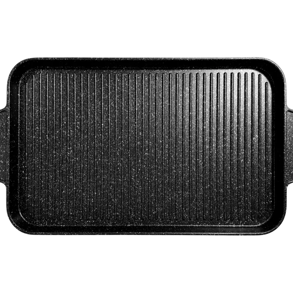 Piastra Grill con 2 manici e fondo a induzione Linea ChefStone 45x28 cm