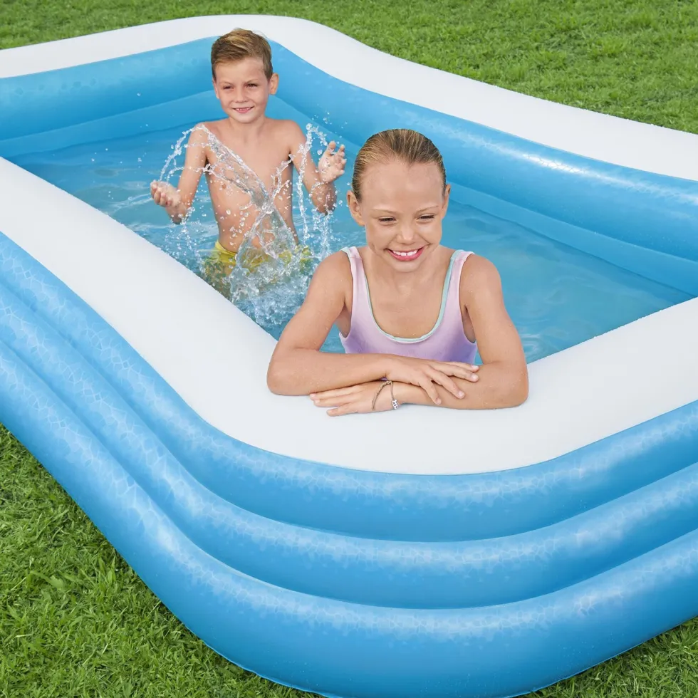 Piscina Family Gonfiabile Rettangolare a 3 Anelli
