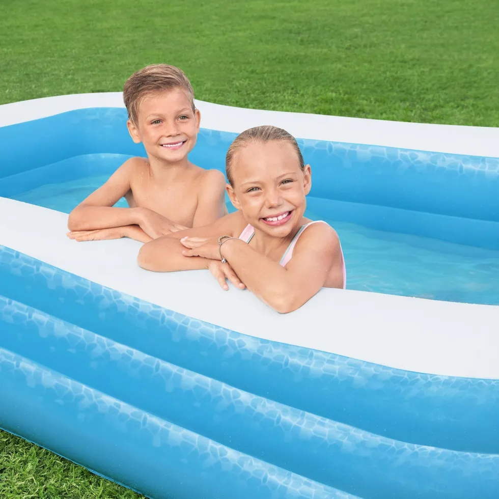 Piscina Family Gonfiabile Rettangolare a 3 Anelli