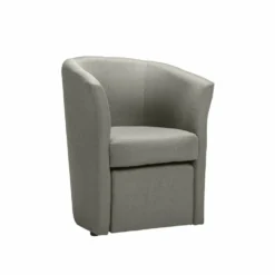 Poltrona in tessuto con pouf Djerba Savana Grigio