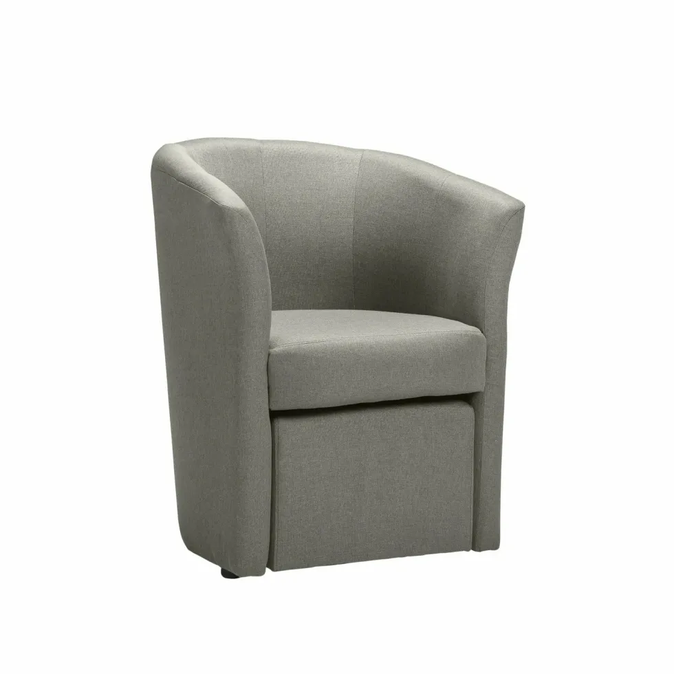 Poltrona in tessuto con pouf Djerba Savana Grigio