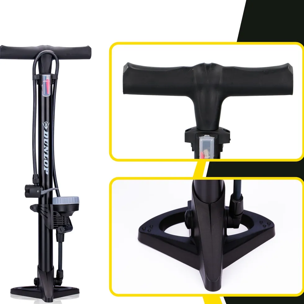 Pompa da Terra per Bicicletta con Manometro Analogico e Adattatori
