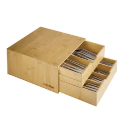 Porta Capsule in Bamboo 6 Scomparti Salvaspazio Multiuso Linea Natura