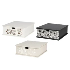 Porta capsule Linea Wooden 3 scomparti in MDF