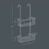Portaoggetti Doccia 2 Piani C-Gancio Aluminium Collection