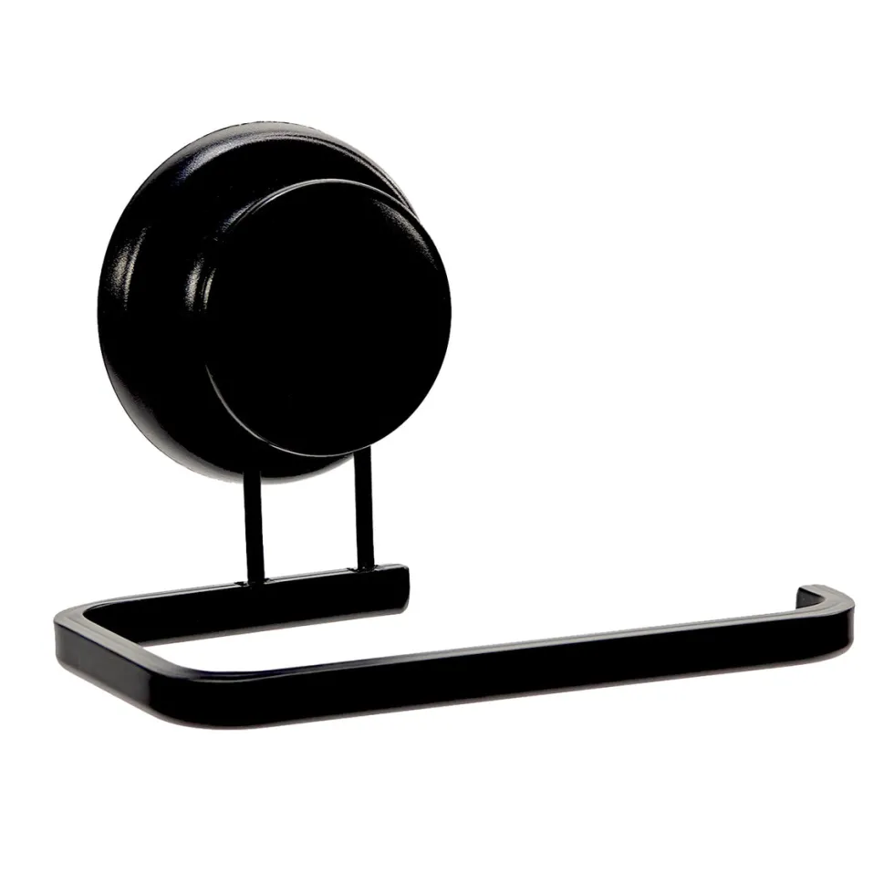 Porta rotolo con Ventosa in Alluminio nero Linea Tahoma Black