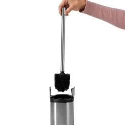 Portascopino Automatico con Scopino in Acciaio Inox h42,5 cm