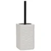 Portascopino con Scopino in Ceramica Bianco Finitura a rilievo effetto intreccio