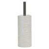 Portascopino con Scopino in Ceramica Bianco Finitura a rilievo Effetto Ondulato