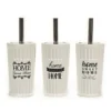 Portascopino con Scopino in Ceramica Bianco Home Sweet Home