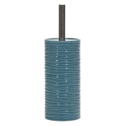 Portascopino con Scopino in Ceramica Carta da Zucchero Finitura a rilievo Effetto Ondulato h35 cm