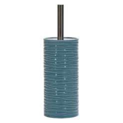 Portascopino con Scopino in Ceramica Carta da Zucchero Finitura a rilievo Effetto Ondulato h35 cm