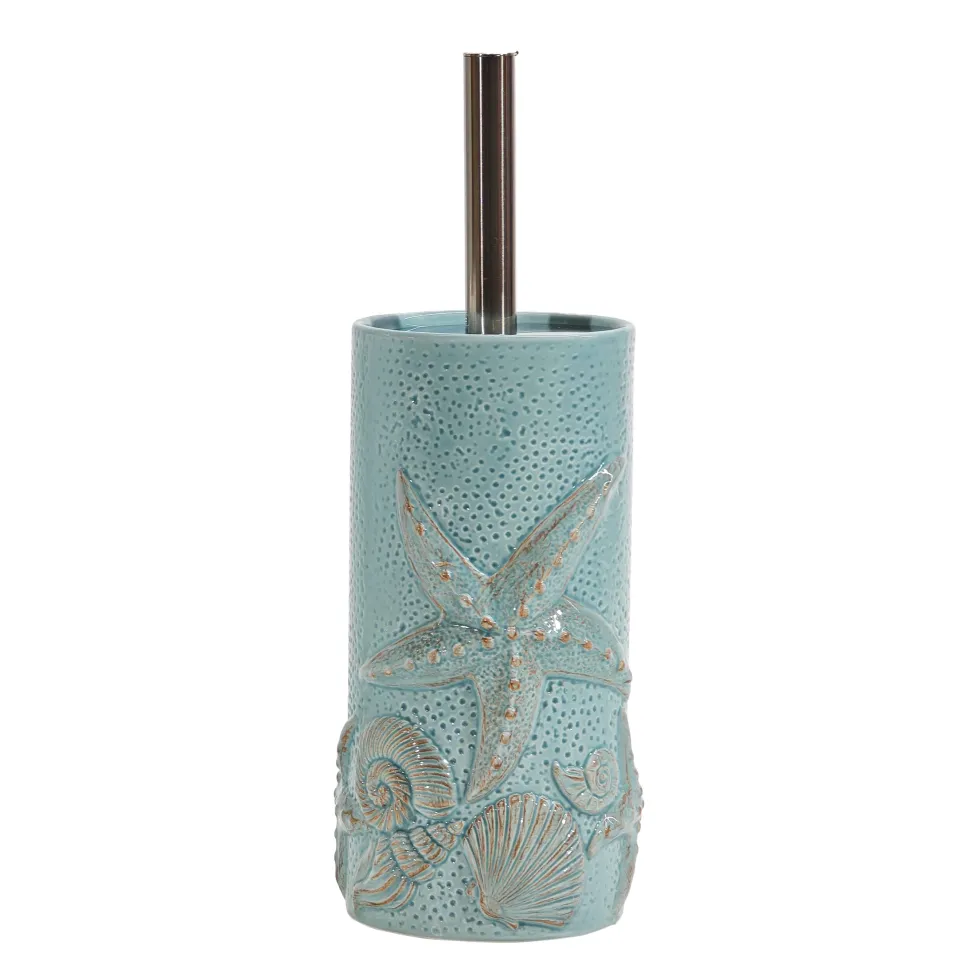 Portascopino con scopino in ceramica Design Stelle Marine