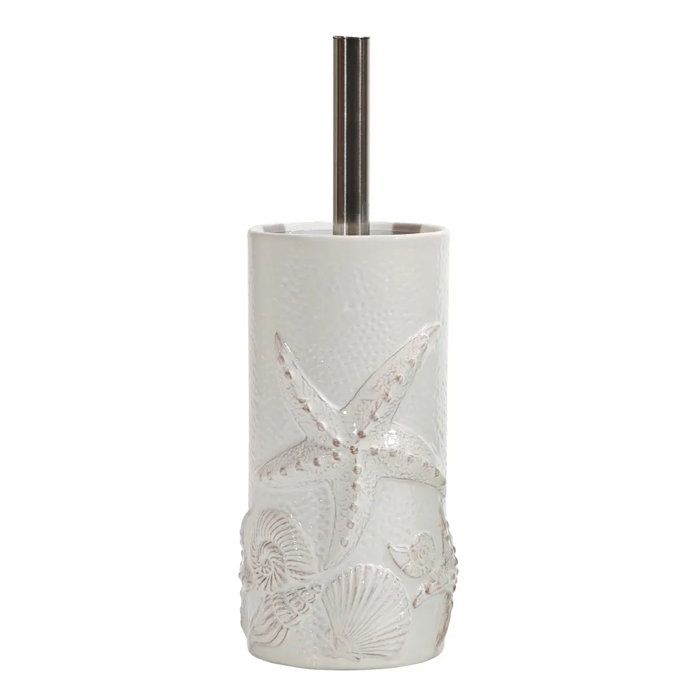 Portascopino con scopino in ceramica Design Stelle Marine