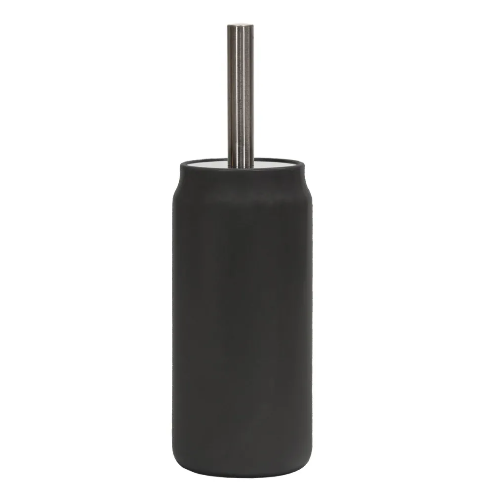 Portascopino con Scopino in Ceramica Nero