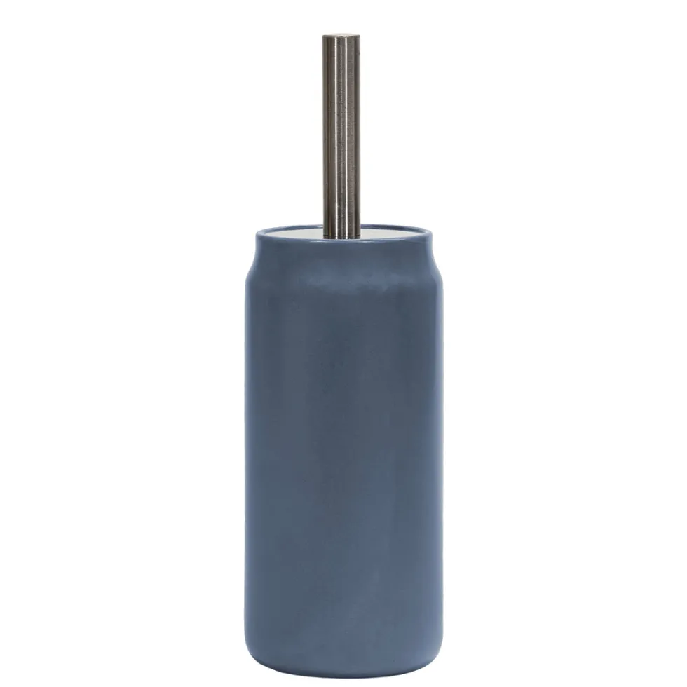 Portascopino con Scopino in Ceramica Petrolio