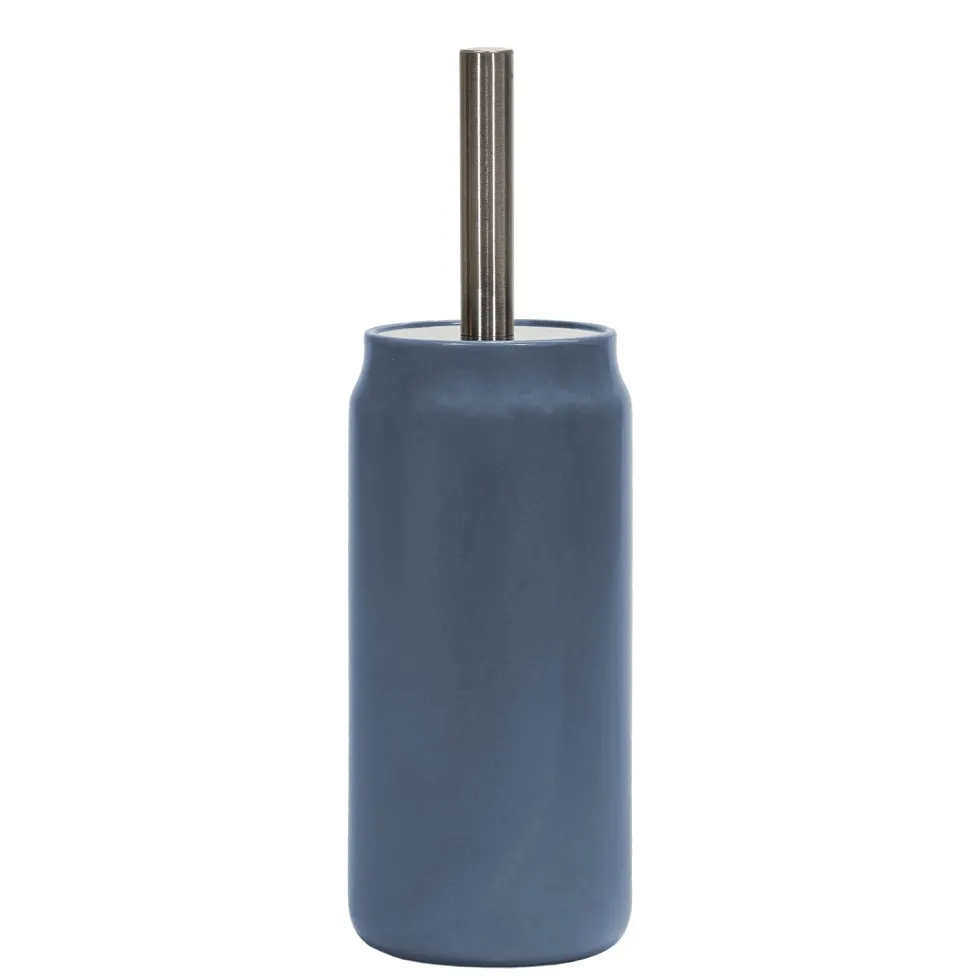 Portascopino con Scopino in Ceramica Petrolio